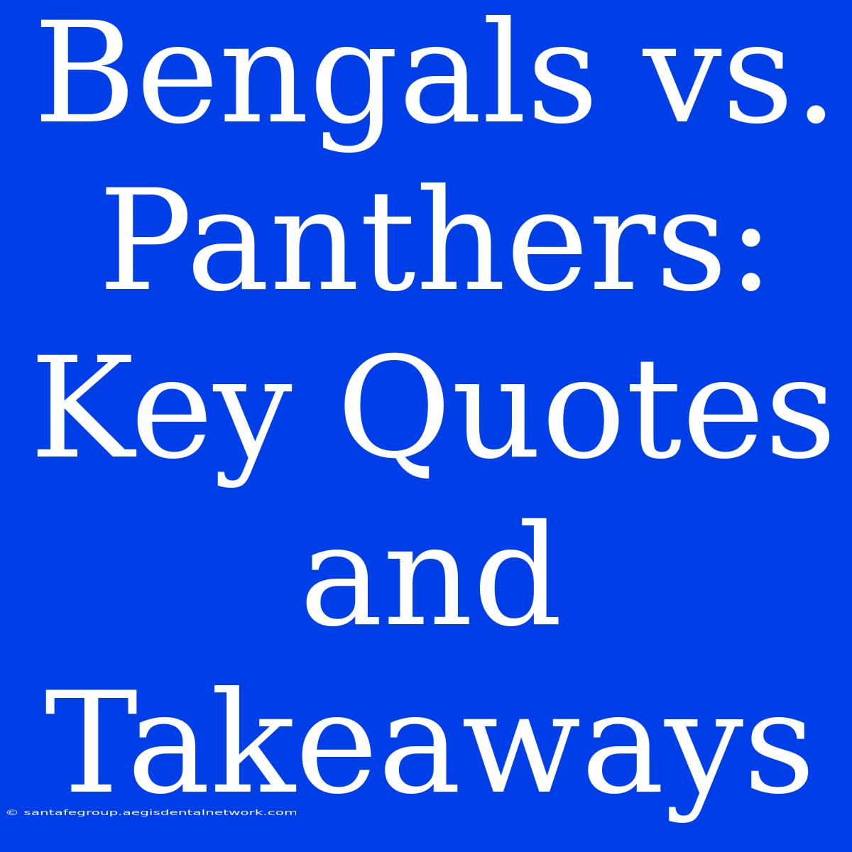 Bengals Vs. Panthers: Key Quotes And Takeaways