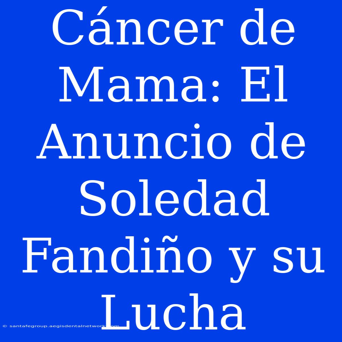 Cáncer De Mama: El Anuncio De Soledad Fandiño Y Su Lucha 