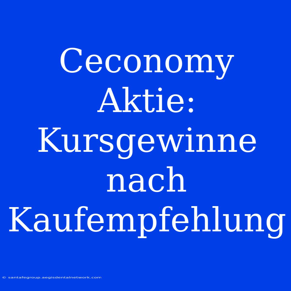 Ceconomy Aktie: Kursgewinne Nach Kaufempfehlung