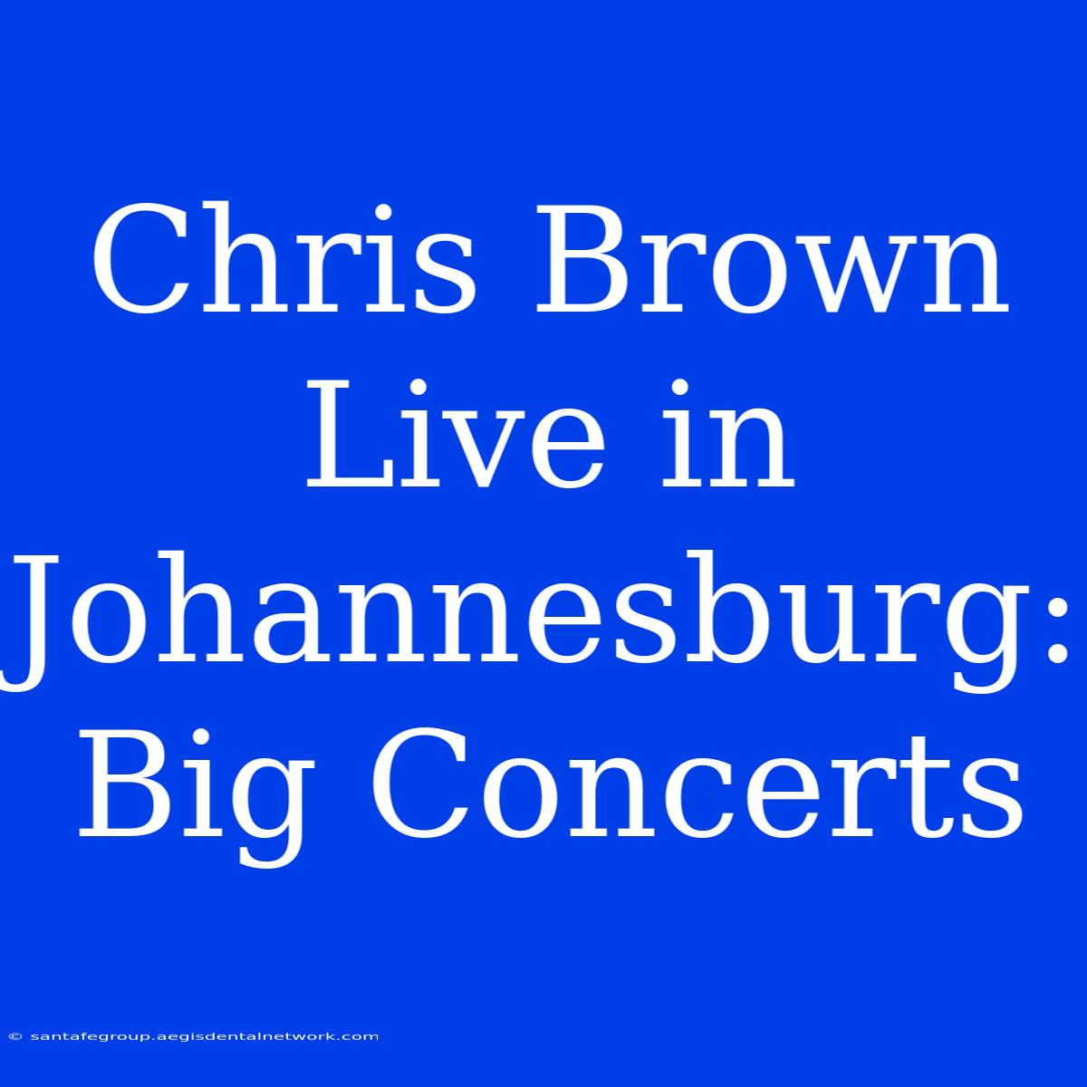 Chris Brown Live In Johannesburg: Big Concerts