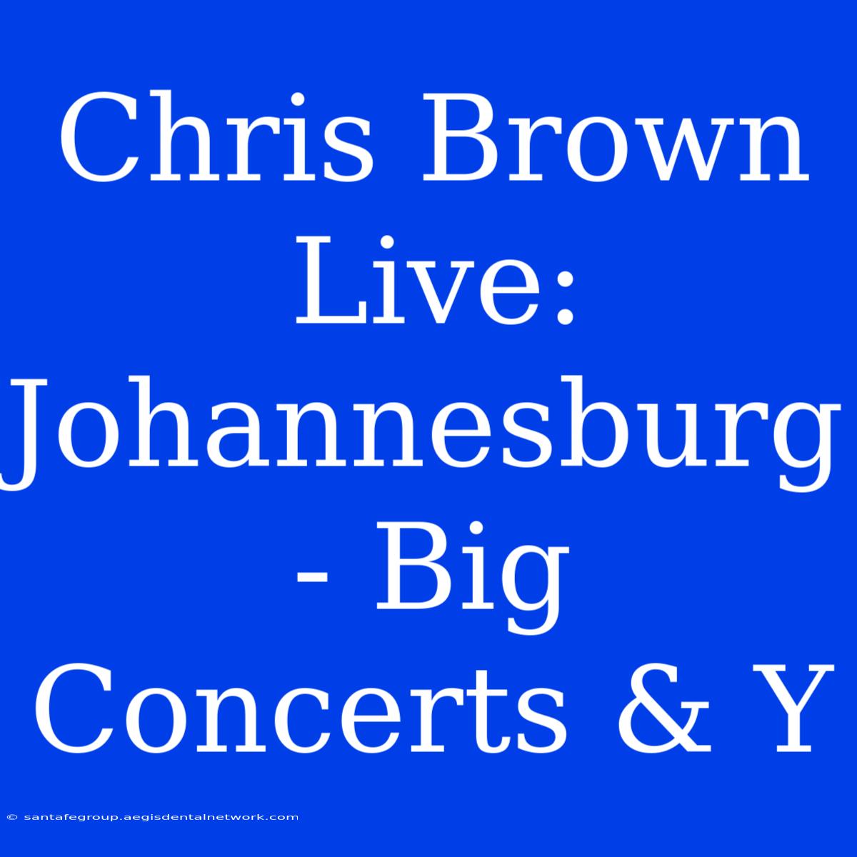 Chris Brown Live: Johannesburg - Big Concerts & Y