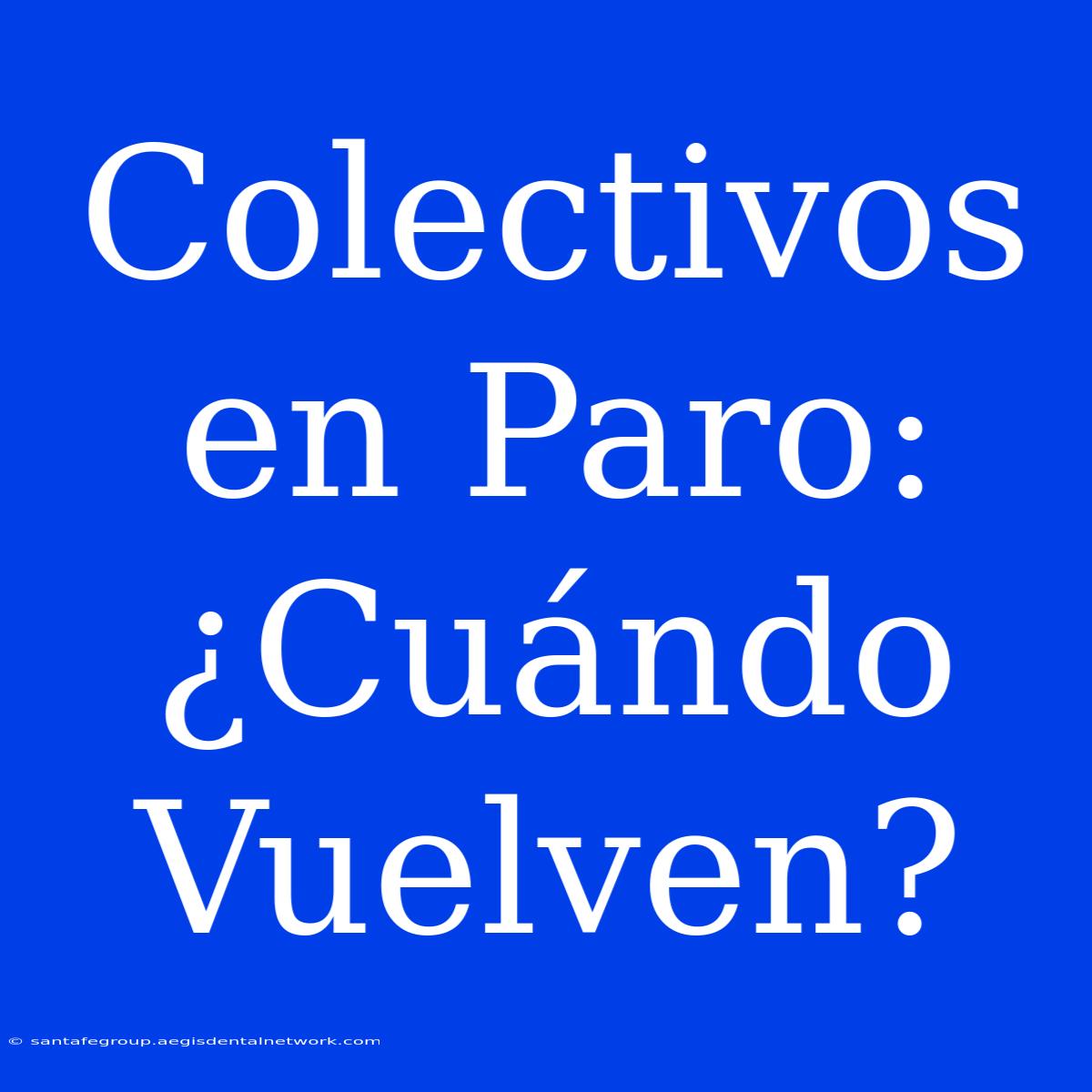 Colectivos En Paro: ¿Cuándo Vuelven?