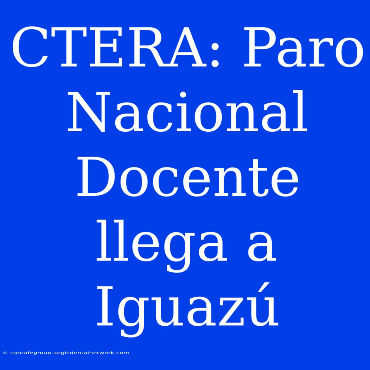 CTERA: Paro Nacional Docente Llega A Iguazú