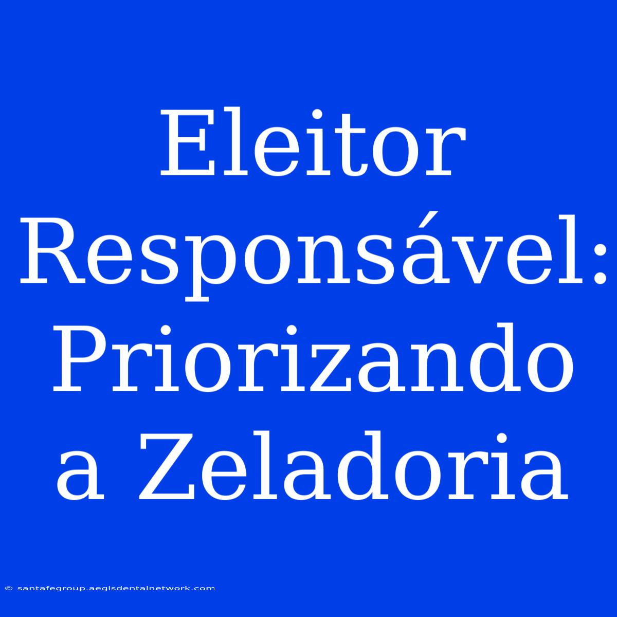 Eleitor Responsável: Priorizando A Zeladoria