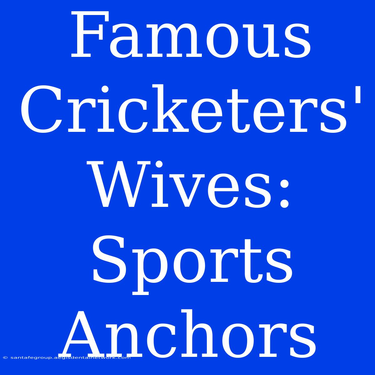 Famous Cricketers' Wives: Sports Anchors