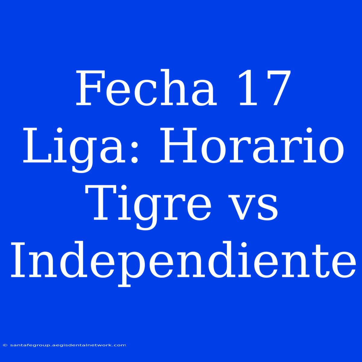 Fecha 17 Liga: Horario Tigre Vs Independiente