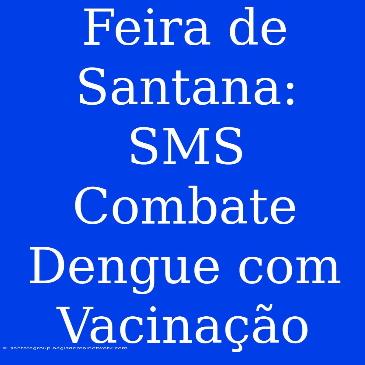 Feira De Santana: SMS Combate Dengue Com Vacinação