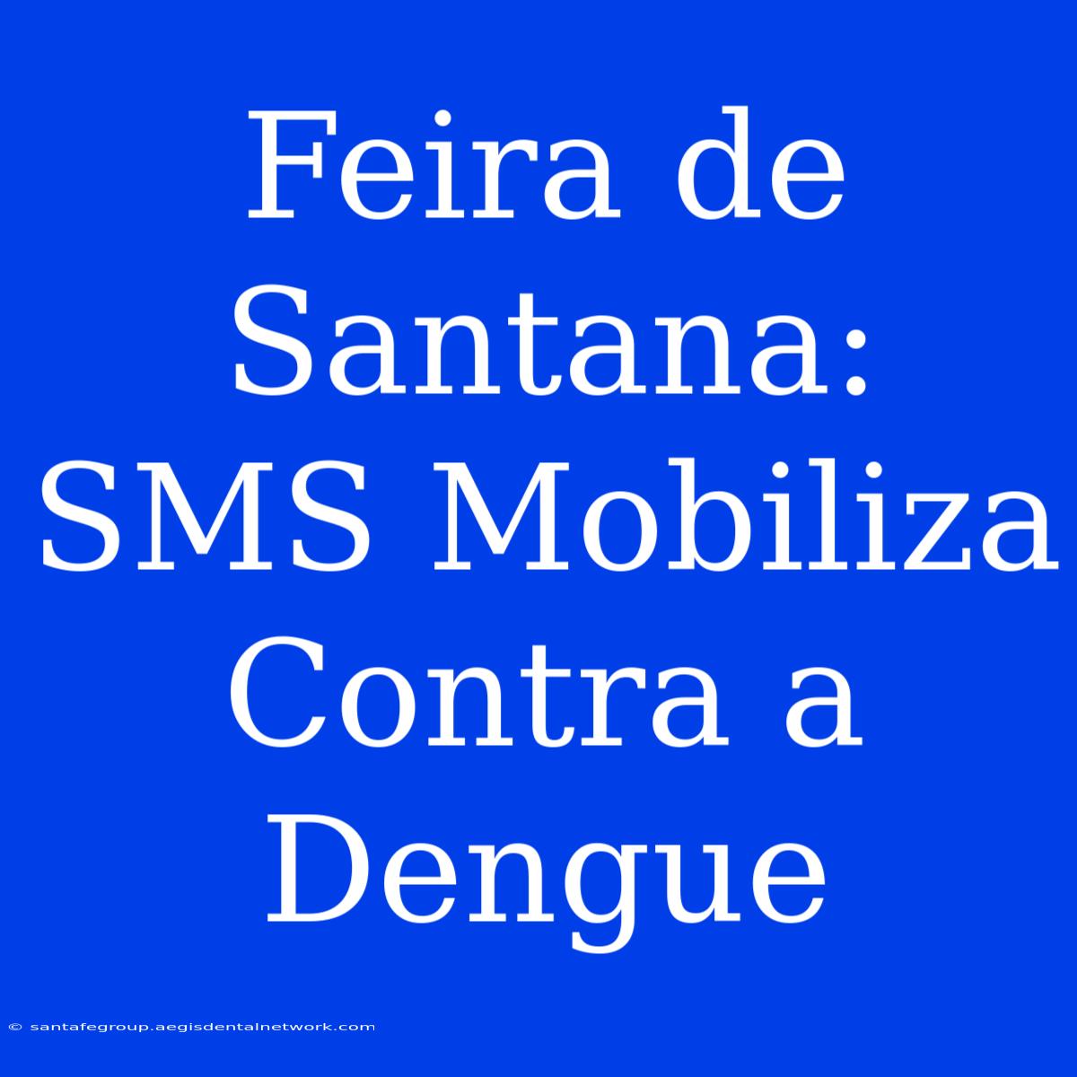 Feira De Santana: SMS Mobiliza Contra A Dengue