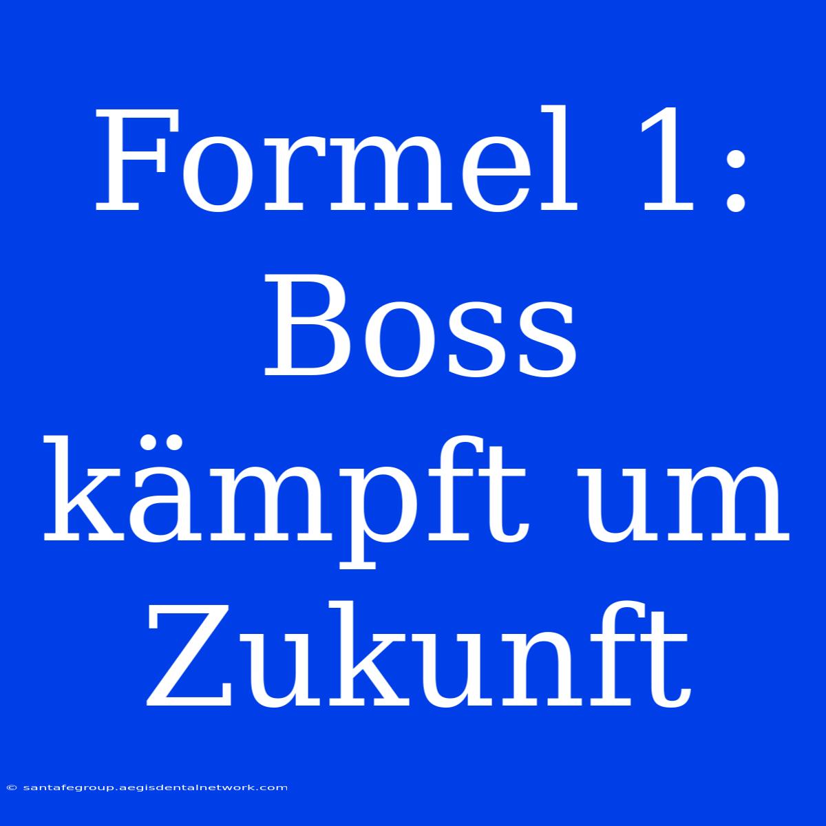 Formel 1: Boss Kämpft Um Zukunft