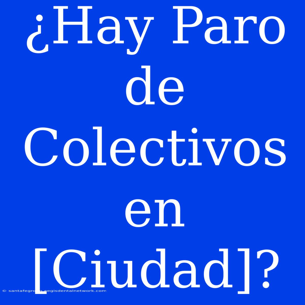 ¿Hay Paro De Colectivos En [Ciudad]?