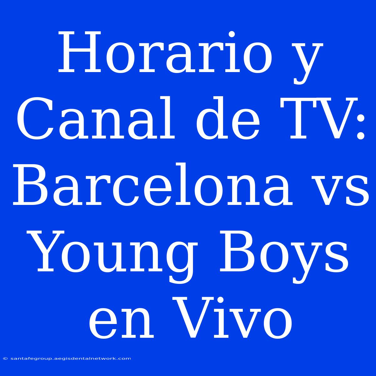 Horario Y Canal De TV: Barcelona Vs Young Boys En Vivo