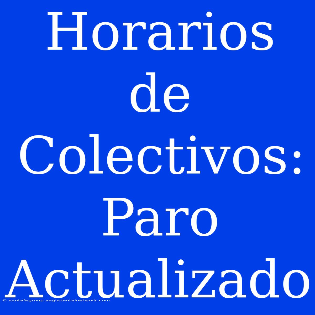 Horarios De Colectivos: Paro Actualizado