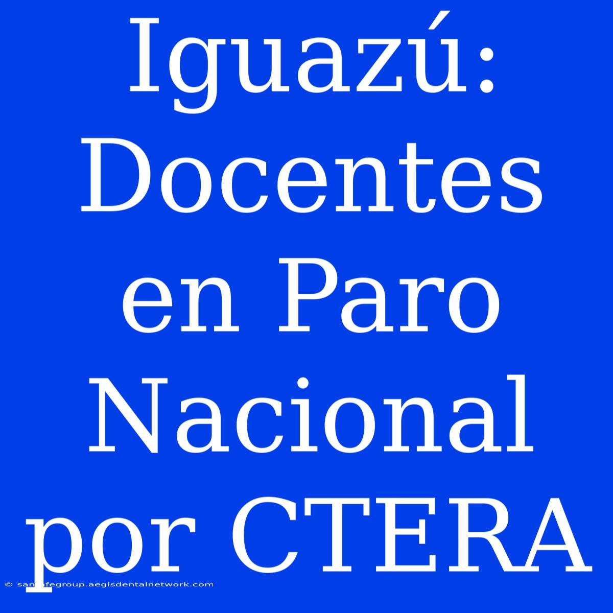 Iguazú: Docentes En Paro Nacional Por CTERA