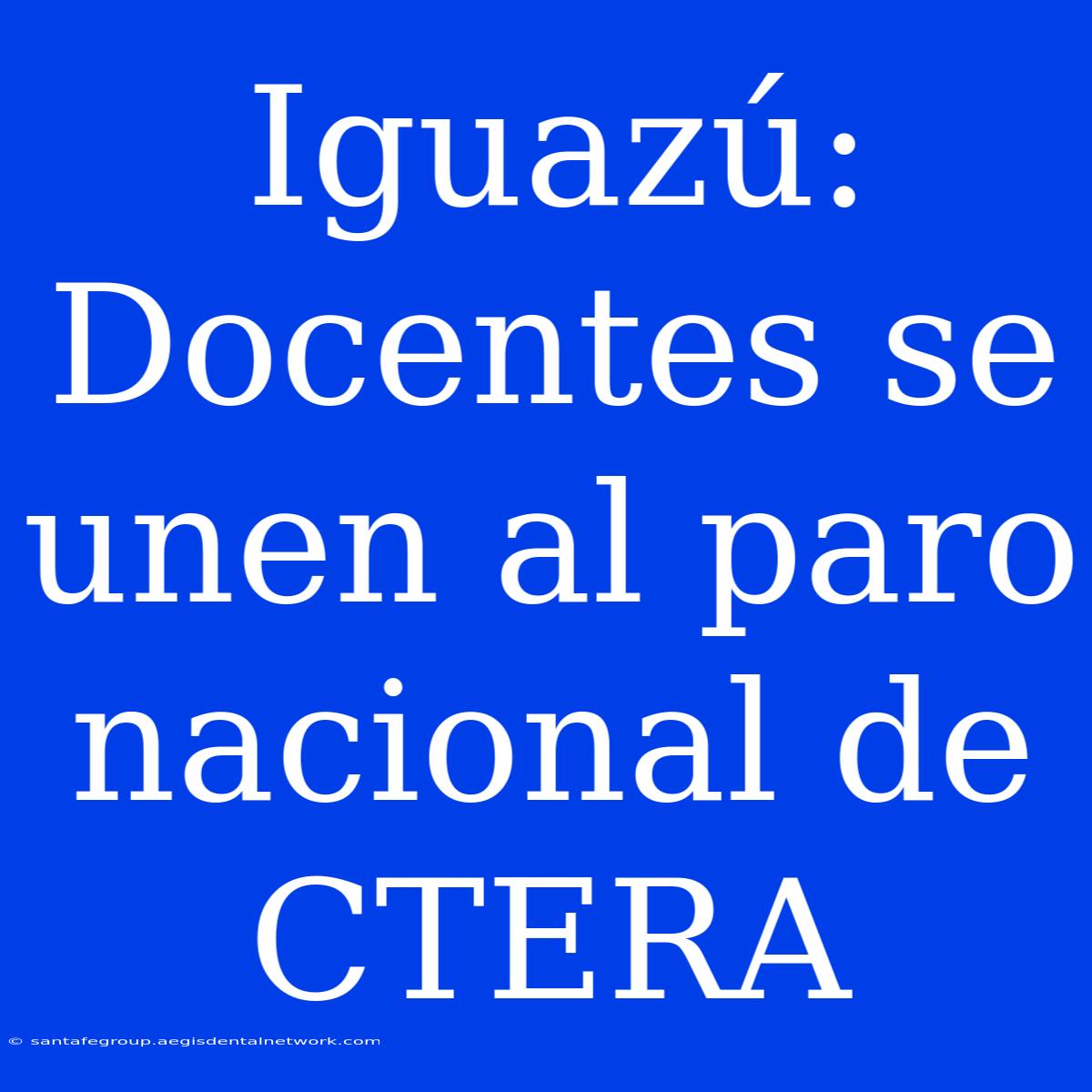 Iguazú: Docentes Se Unen Al Paro Nacional De CTERA