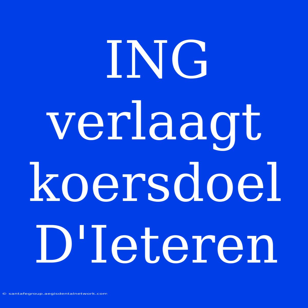 ING Verlaagt Koersdoel D'Ieteren