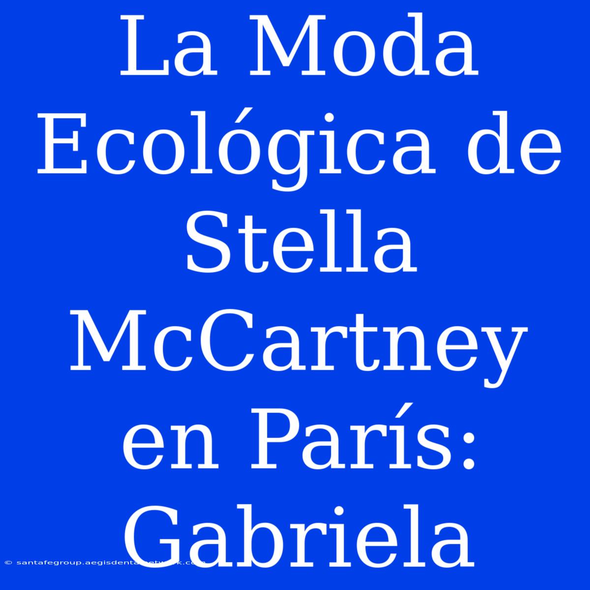 La Moda Ecológica De Stella McCartney En París: Gabriela