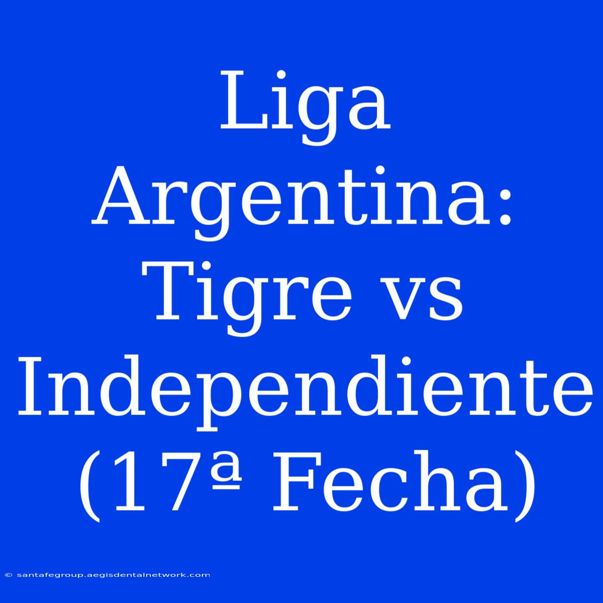 Liga Argentina: Tigre Vs Independiente (17ª Fecha)