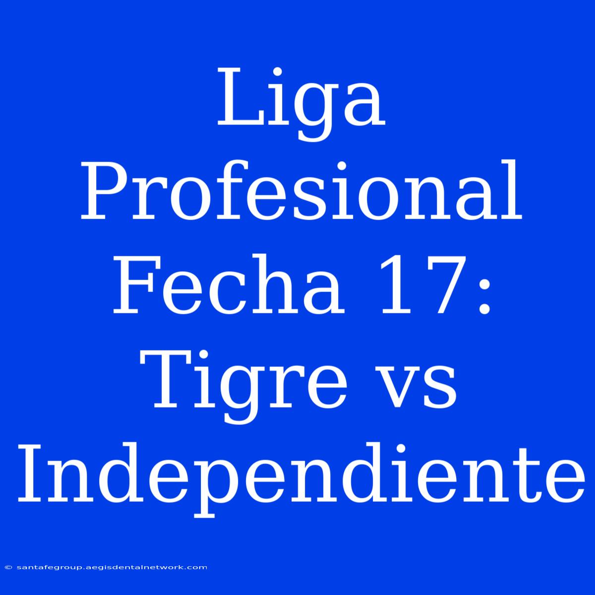 Liga Profesional Fecha 17: Tigre Vs Independiente