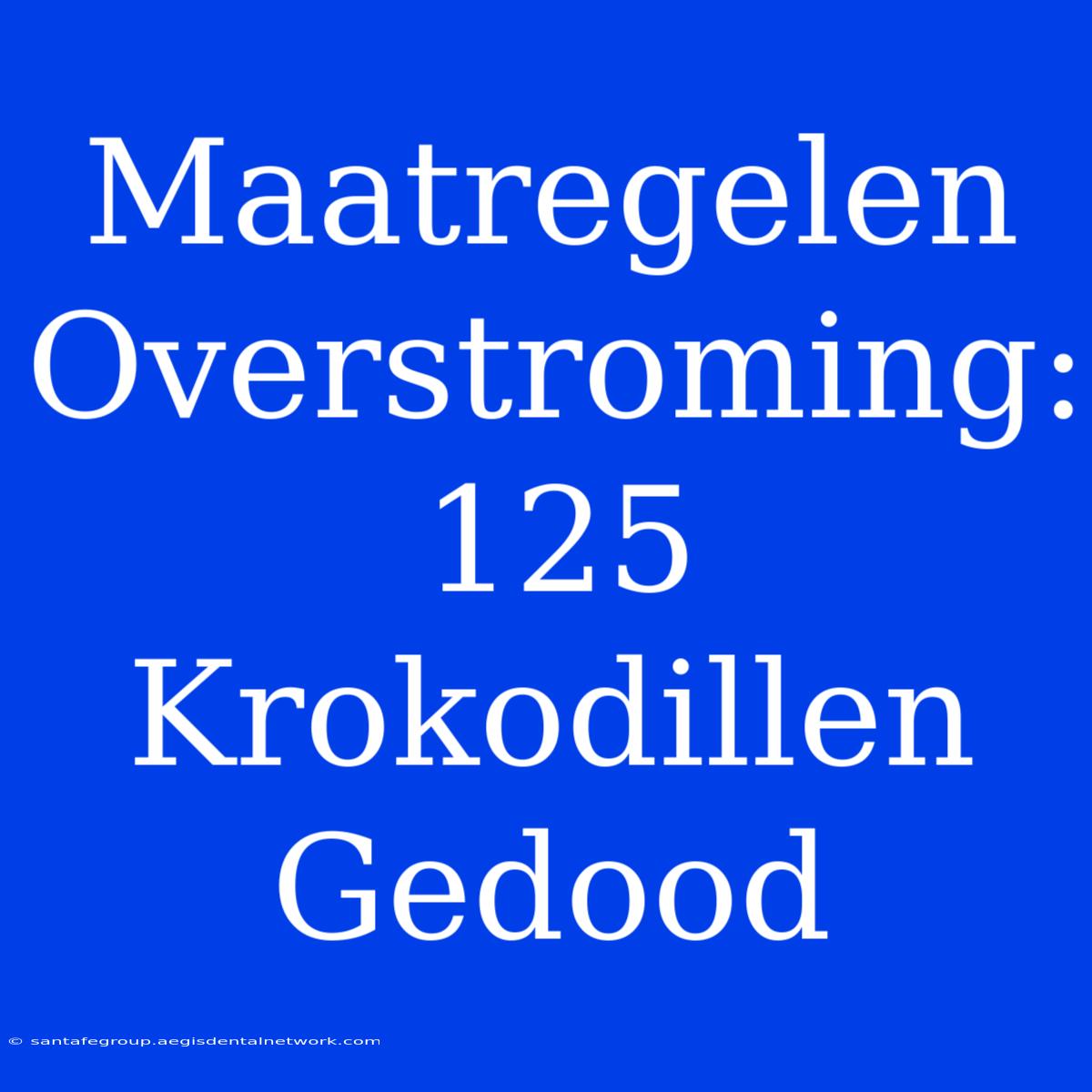 Maatregelen Overstroming: 125 Krokodillen Gedood