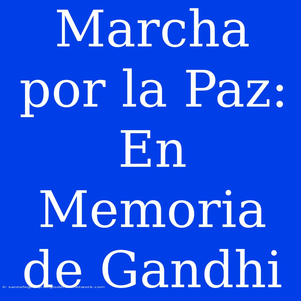 Marcha Por La Paz: En Memoria De Gandhi 