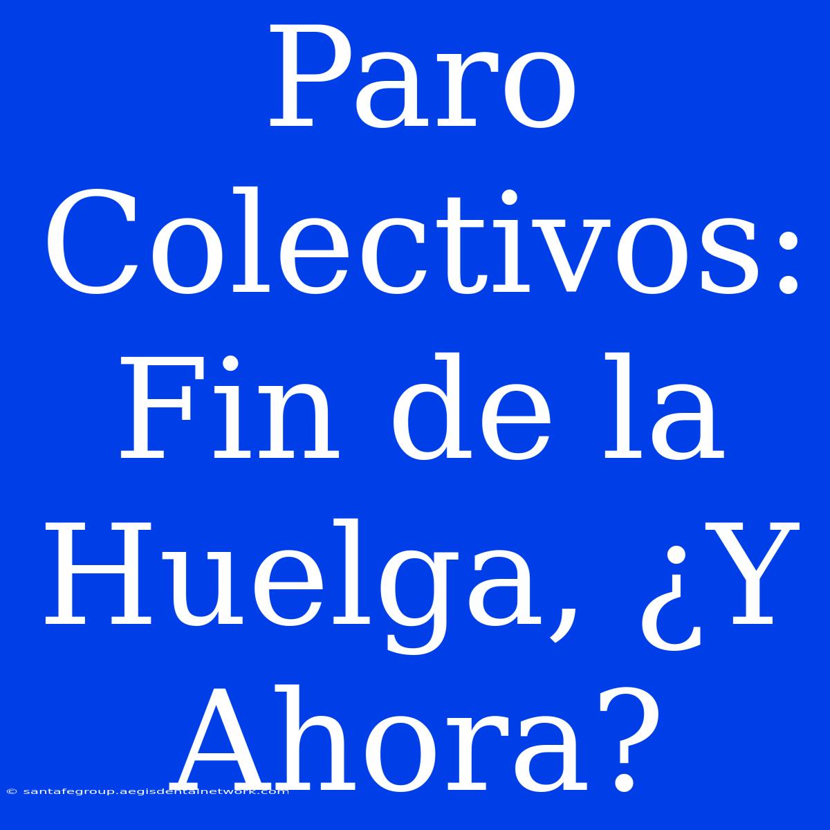 Paro Colectivos: Fin De La Huelga, ¿Y Ahora?