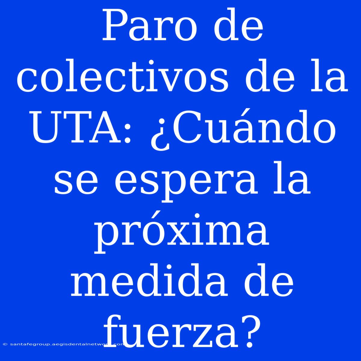 Paro De Colectivos De La UTA: ¿Cuándo Se Espera La Próxima Medida De Fuerza? 