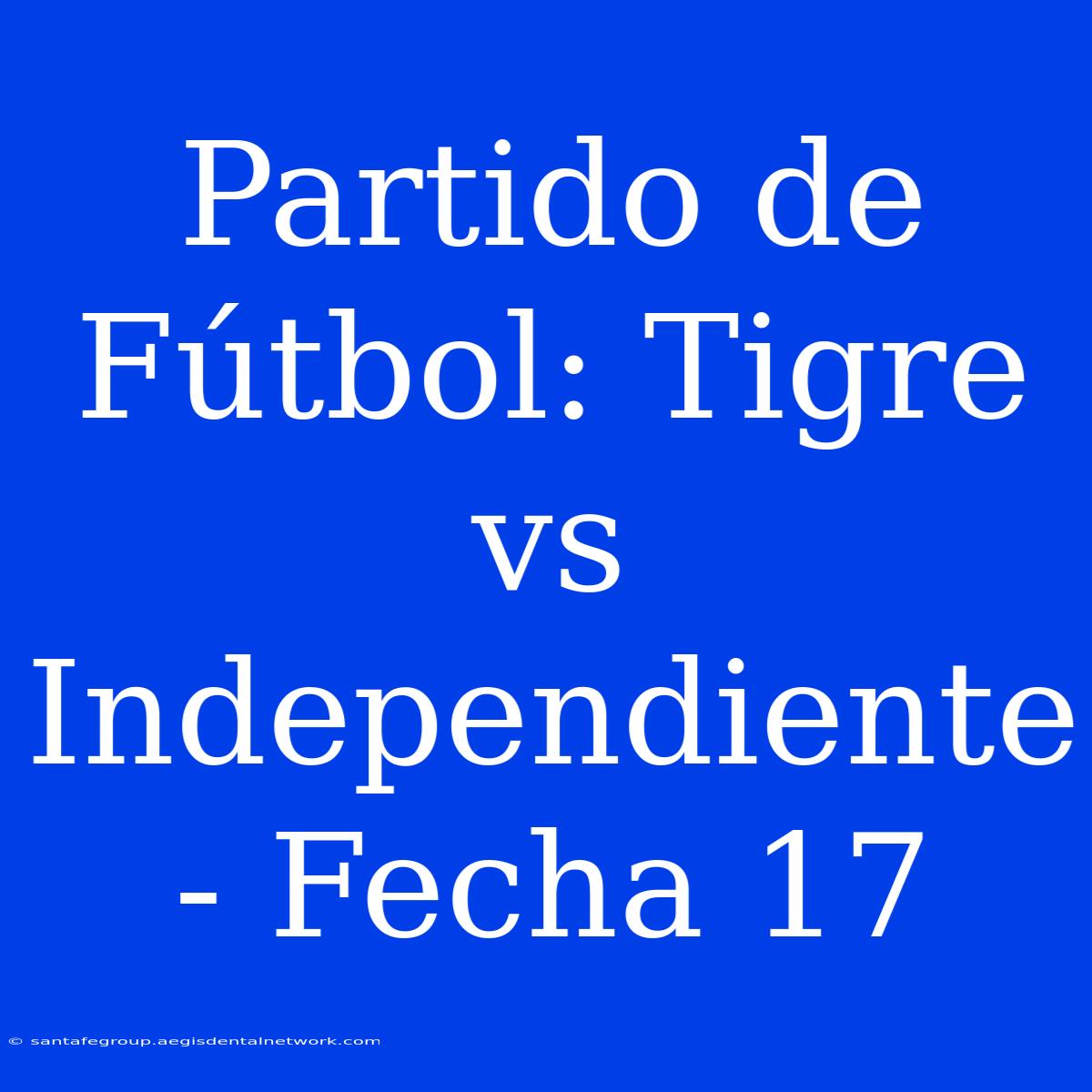 Partido De Fútbol: Tigre Vs Independiente - Fecha 17