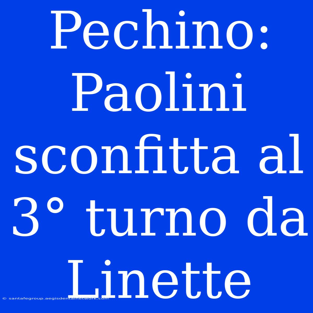 Pechino: Paolini Sconfitta Al 3° Turno Da Linette