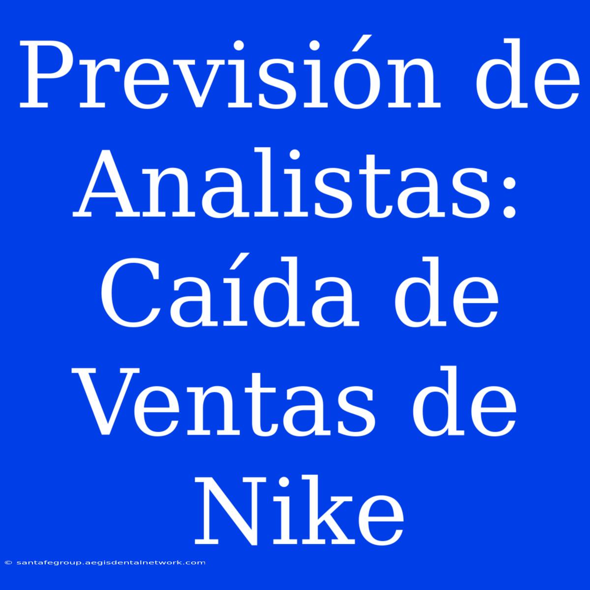 Previsión De Analistas: Caída De Ventas De Nike