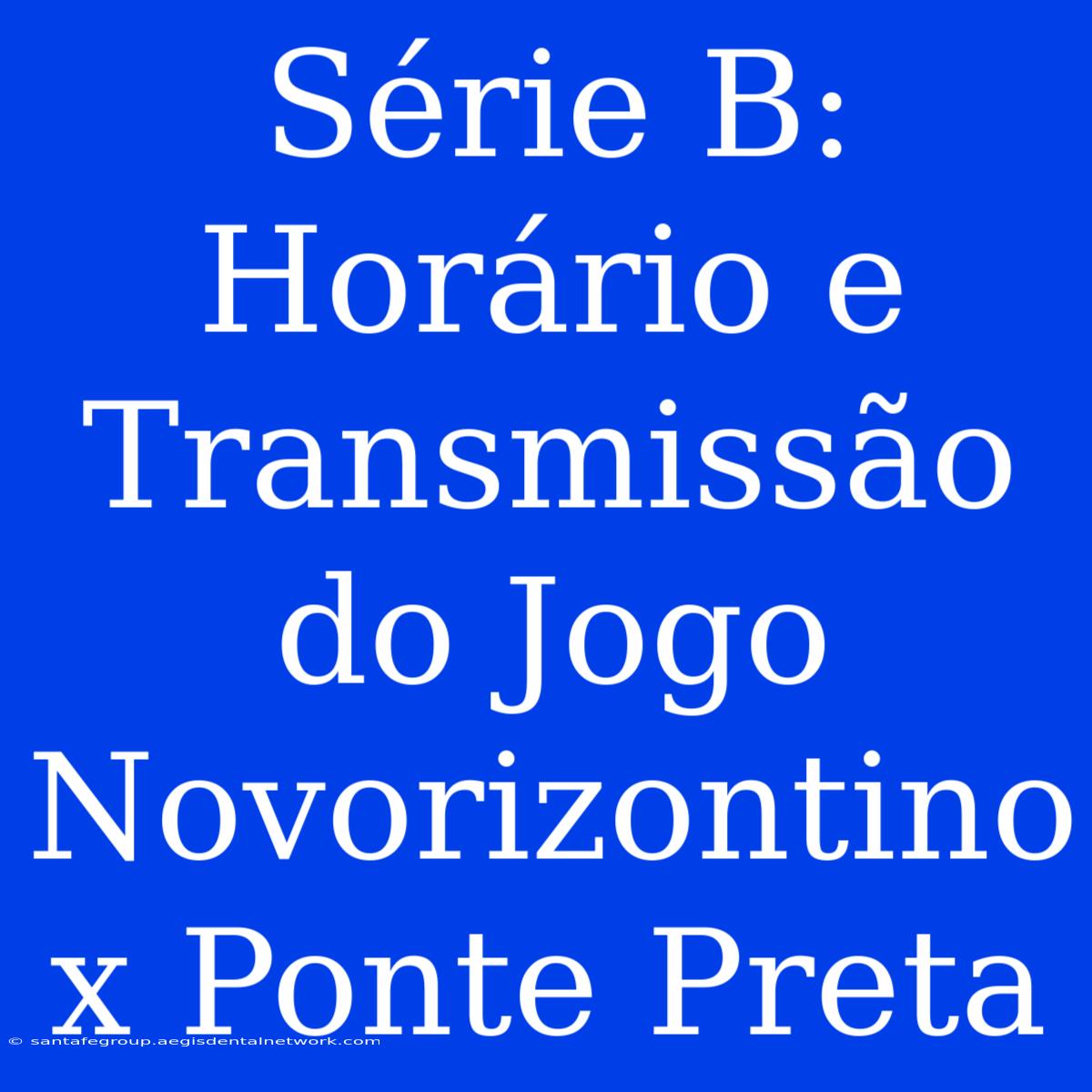 Série B: Horário E Transmissão Do Jogo Novorizontino X Ponte Preta