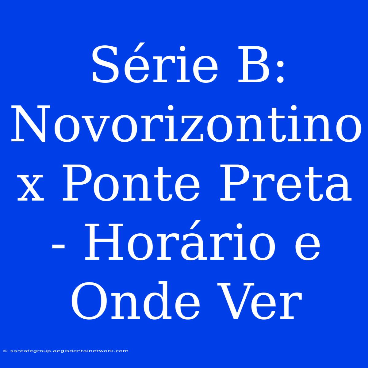 Série B: Novorizontino X Ponte Preta - Horário E Onde Ver