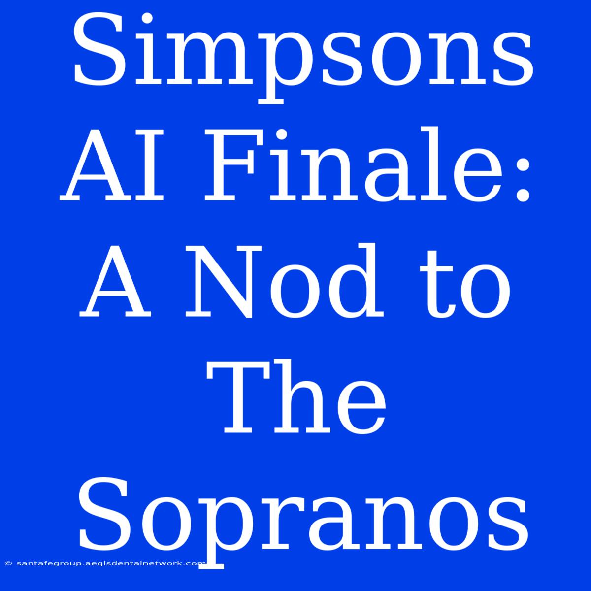 Simpsons AI Finale: A Nod To The Sopranos