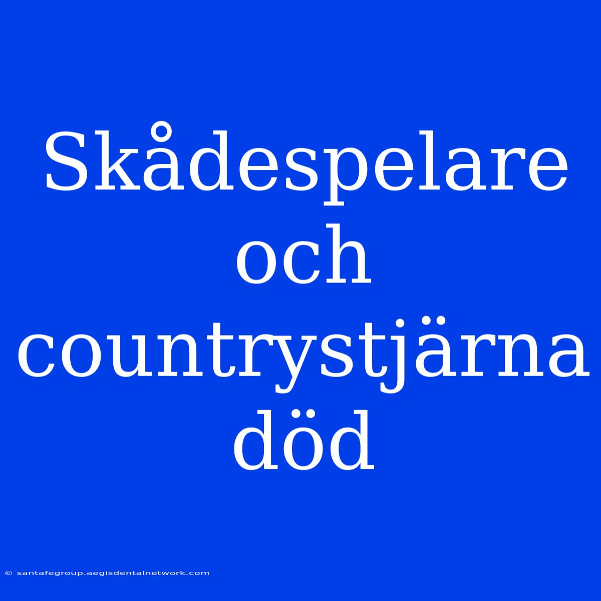 Skådespelare Och Countrystjärna Död