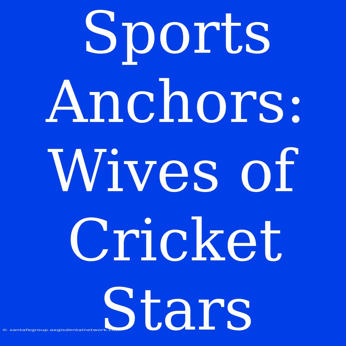 Sports Anchors: Wives Of Cricket Stars 