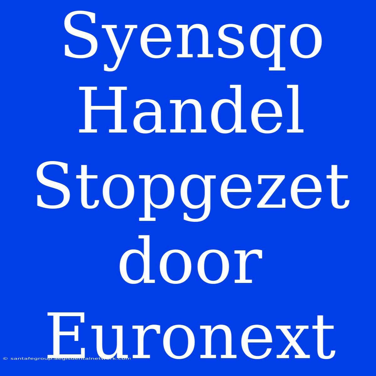 Syensqo Handel Stopgezet Door Euronext