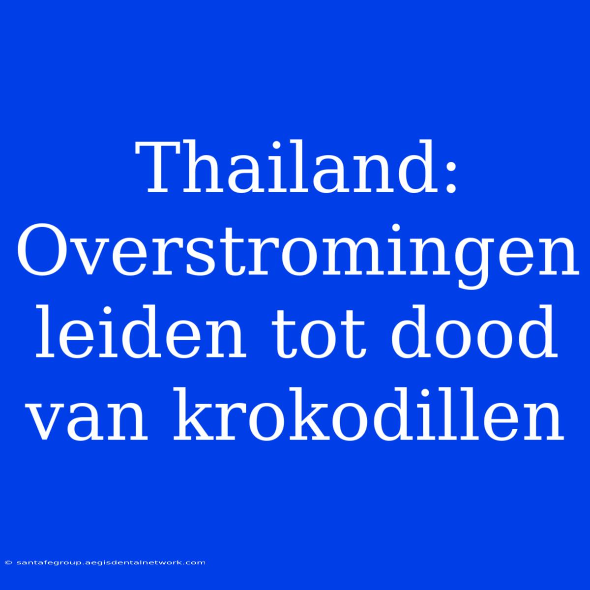 Thailand: Overstromingen Leiden Tot Dood Van Krokodillen