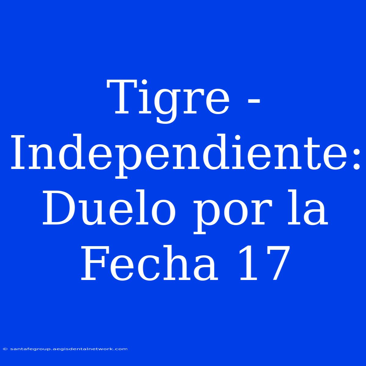 Tigre - Independiente: Duelo Por La Fecha 17