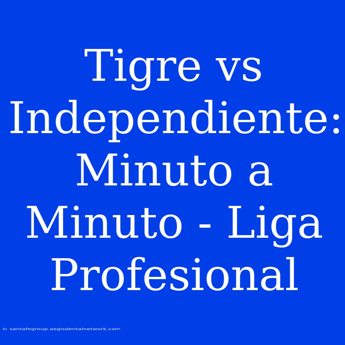 Tigre Vs Independiente: Minuto A Minuto - Liga Profesional