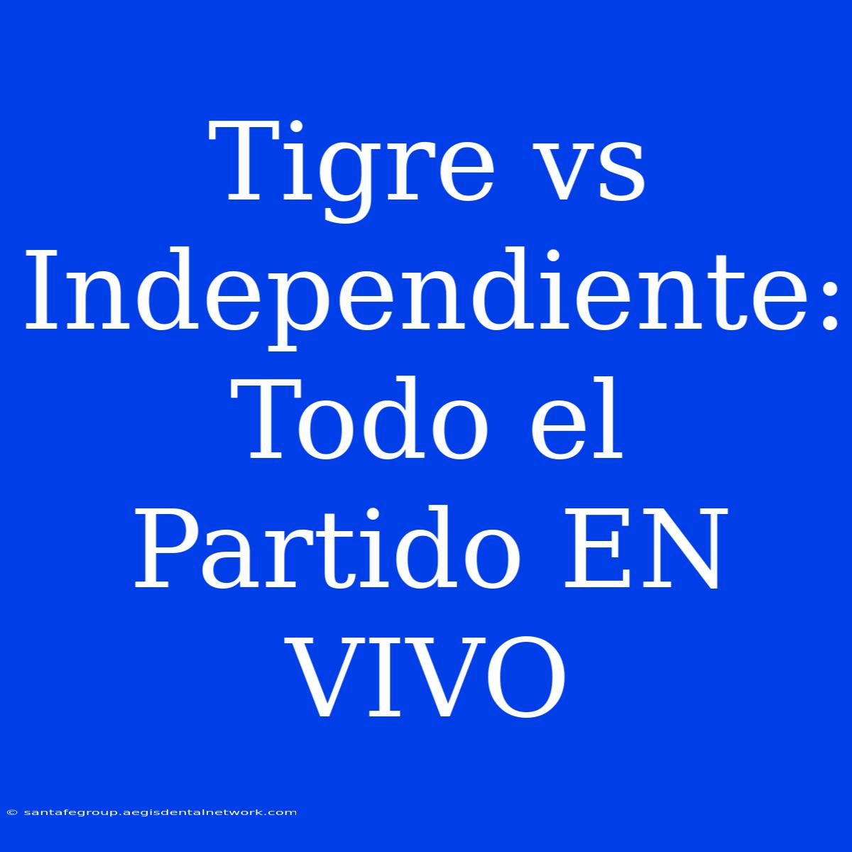 Tigre Vs Independiente: Todo El Partido EN VIVO