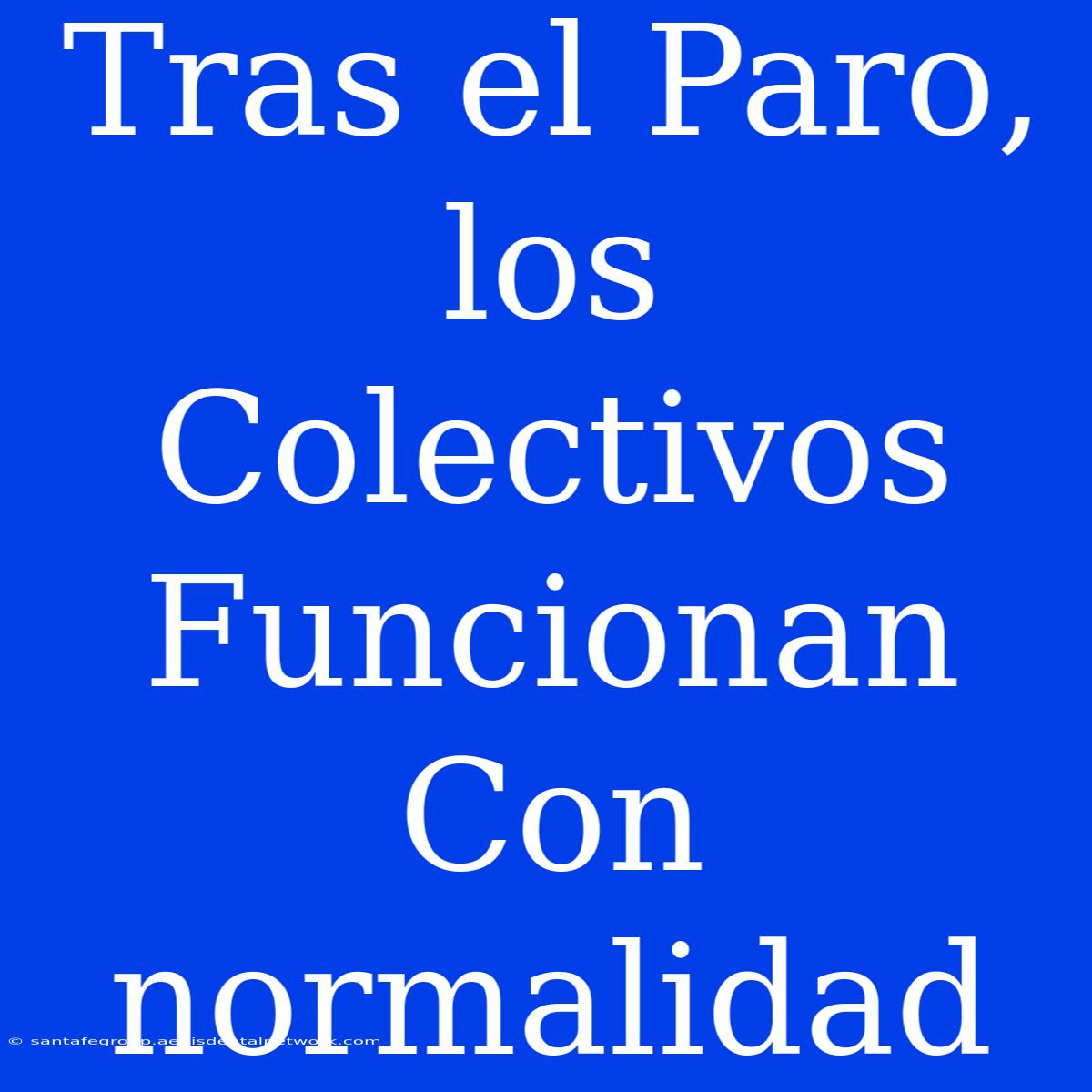 Tras El Paro, Los Colectivos Funcionan Con Normalidad