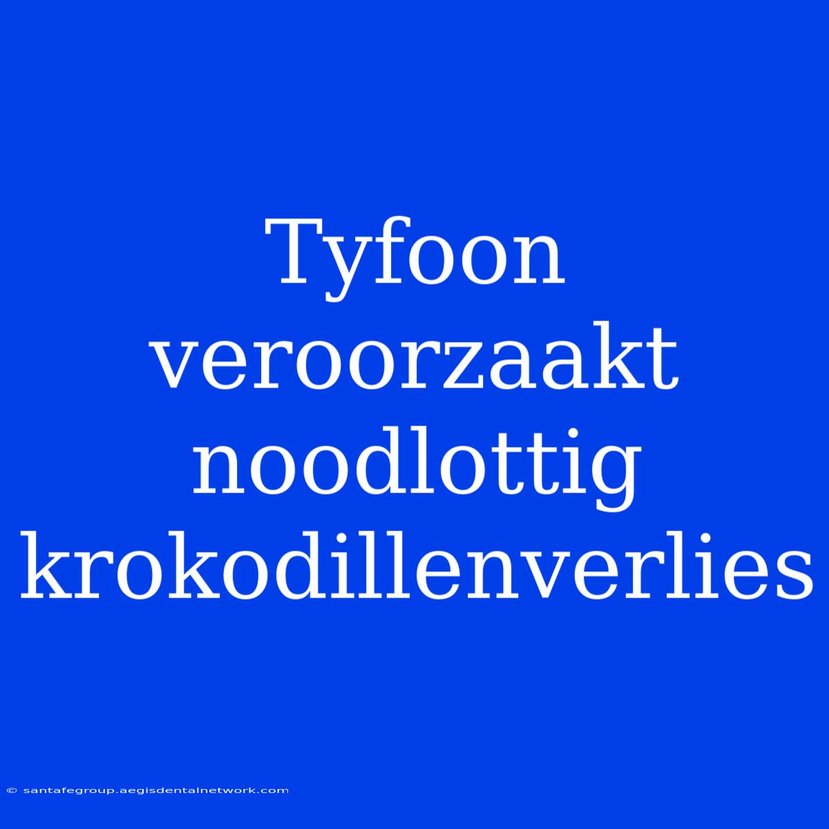 Tyfoon Veroorzaakt Noodlottig Krokodillenverlies