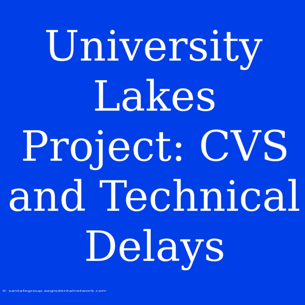 University Lakes Project: CVS And Technical Delays