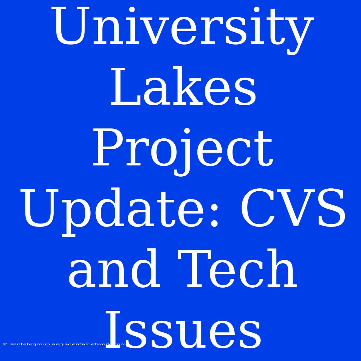 University Lakes Project Update: CVS And Tech Issues