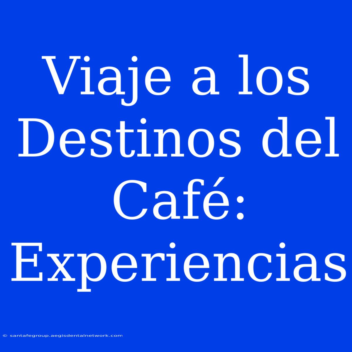 Viaje A Los Destinos Del Café: Experiencias 