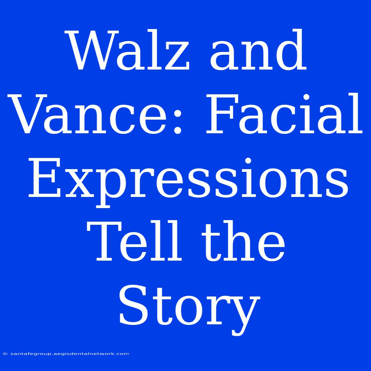 Walz And Vance: Facial Expressions Tell The Story