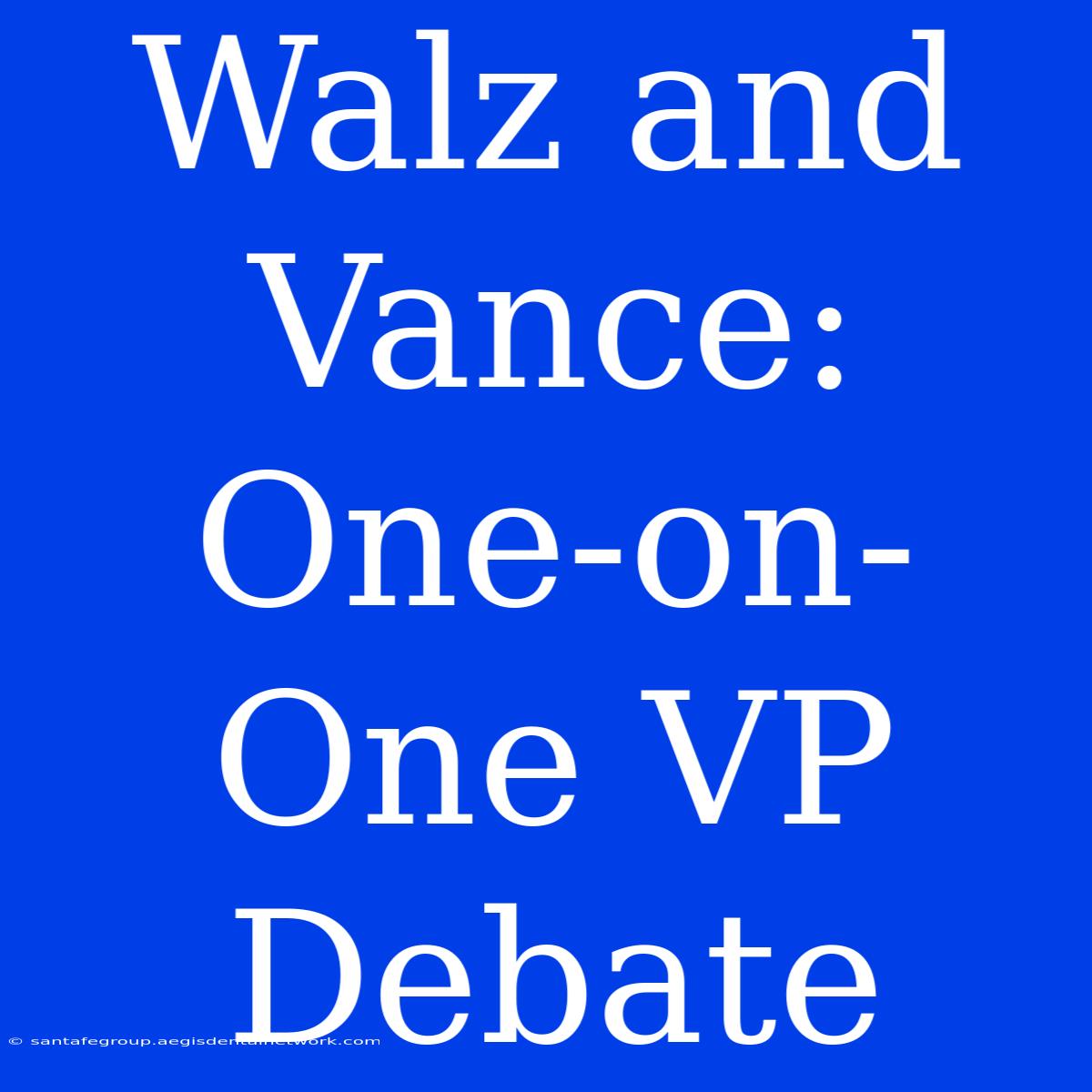 Walz And Vance: One-on-One VP Debate