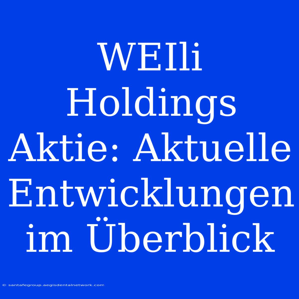 WEIli Holdings Aktie: Aktuelle Entwicklungen Im Überblick