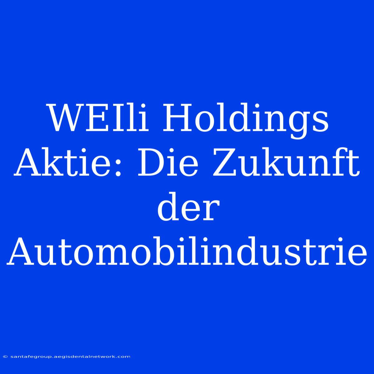 WEIli Holdings Aktie: Die Zukunft Der Automobilindustrie