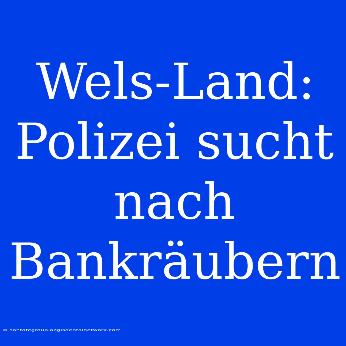 Wels-Land: Polizei Sucht Nach Bankräubern